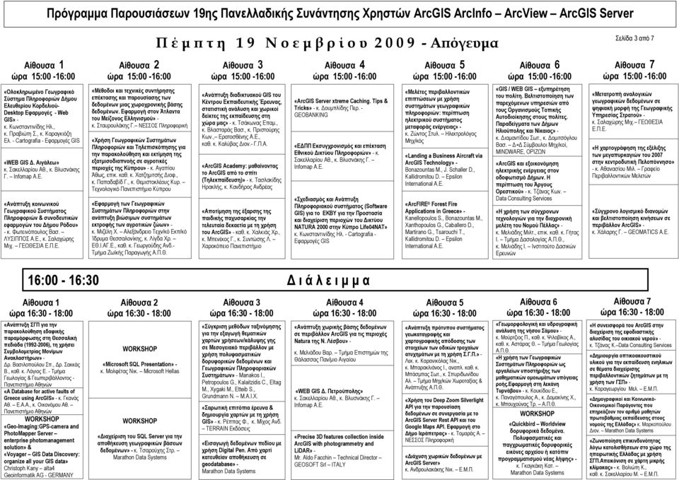 Φωτεινόπουλος Βασ. ΛΥΣΙΠΠΟΣ Α.Ε., κ. Σαλαχώρης Μιχ. ΓΕΩΘΕΣΙΑ Ε.Π.Ε. «Μέθοδοι και τεχνικές συντήρησης επέκτασης και παρουσίασης των δεδοµένων µιας χωροχρονικής βάσης δεδοµένων.