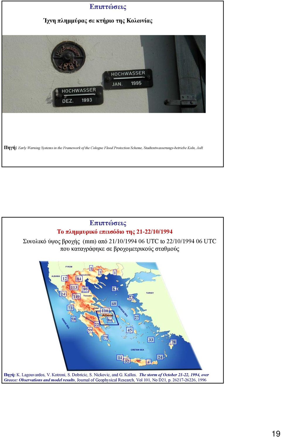 1 1 1 General description of meteorological situation 113 8 6 24 149 23 6 73 11 58 84 27 22 59 45 79 33 28 14 32 4 24 Πηγή: K. Lagouvardos, V. Kotroni, S. Dobricic, S.