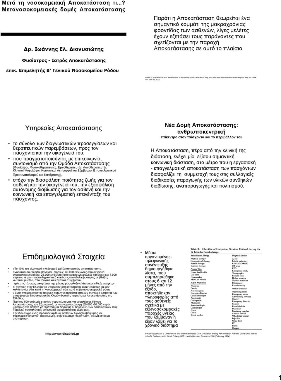 αυτό το πλαίσιο. Φυσίατρος - Ιατρός Αποκατάστασης επικ.