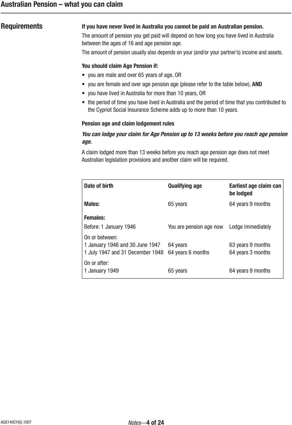 The amount of pension usually also depends on your (and/or your partner s) income and assets.