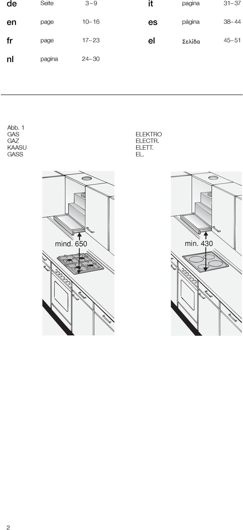 nl pagina 4 30 Abb. 1 GAS GAZ KAASU GASS Abb.
