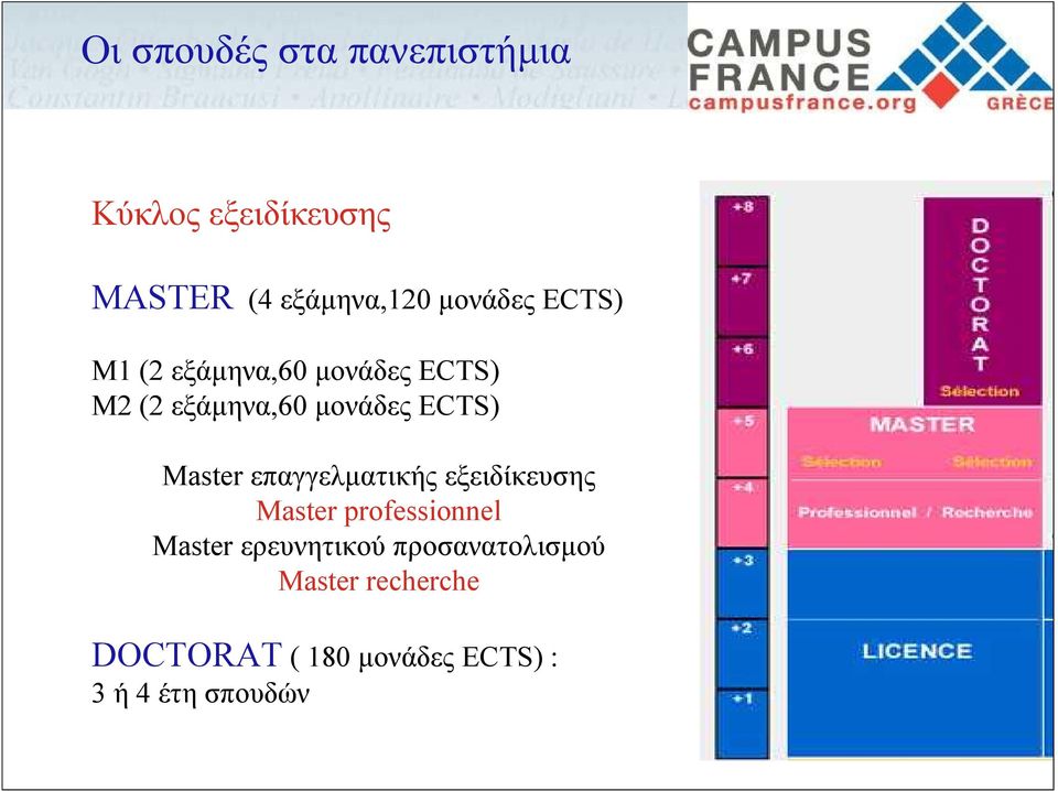 Master επαγγελματικής εξειδίκευσης Master professionnel Master ερευνητικού