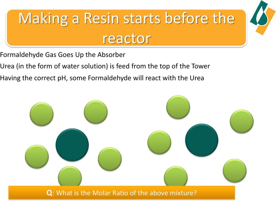 the top of the Tower Having the correct ph, some Formaldehyde