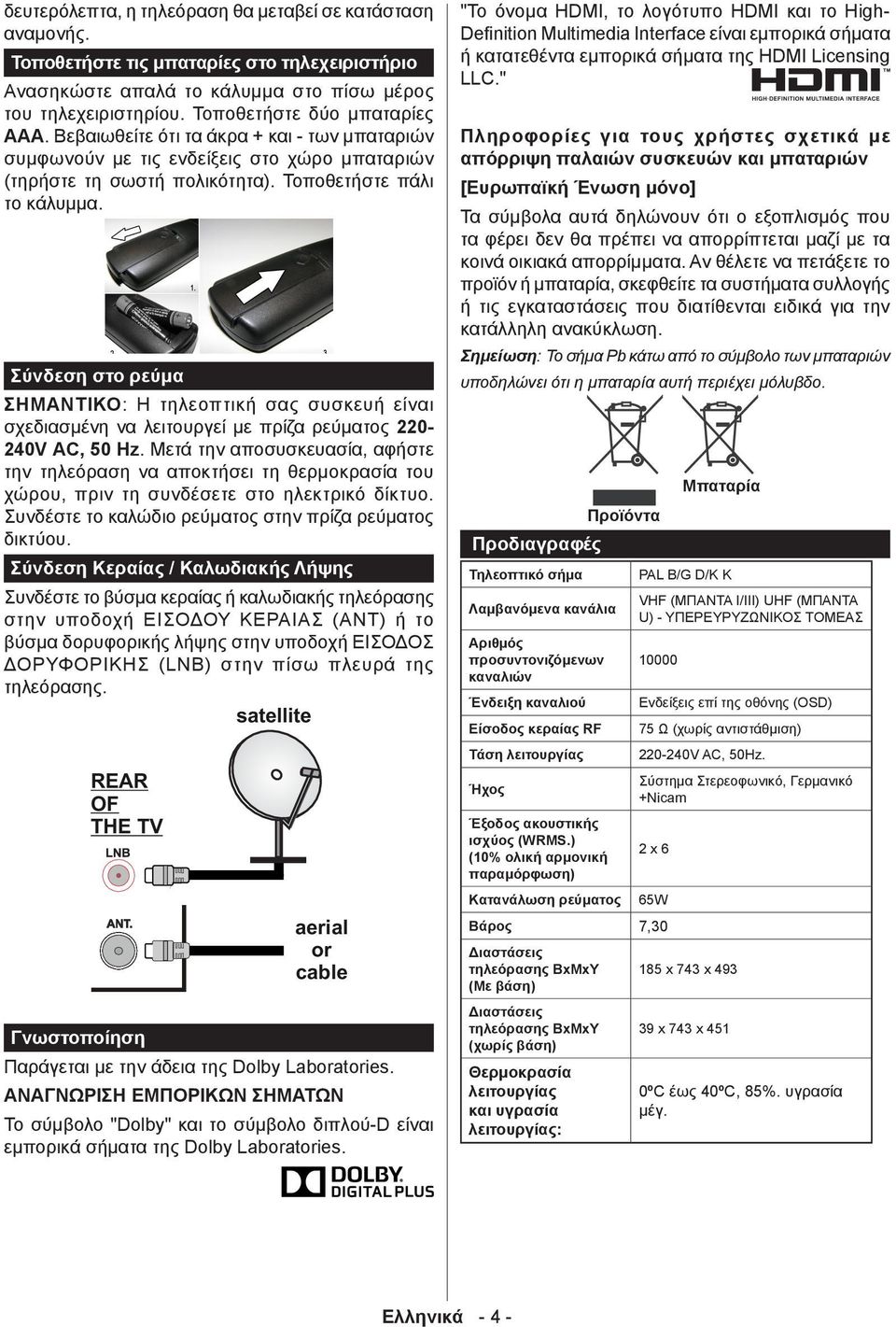 "Το όνομα HDMI, το λογότυπο HDMI και το HighDefinition Multimedia Interface είναι εμπορικά σήματα ή κατατεθέντα εμπορικά σήματα της HDMI Licensing LLC.