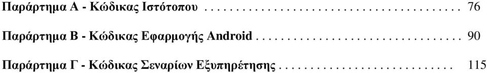 ................................ 90 Παράρτημα Γ - Κώδικας Σεναρίων Εξυπηρέτησης.