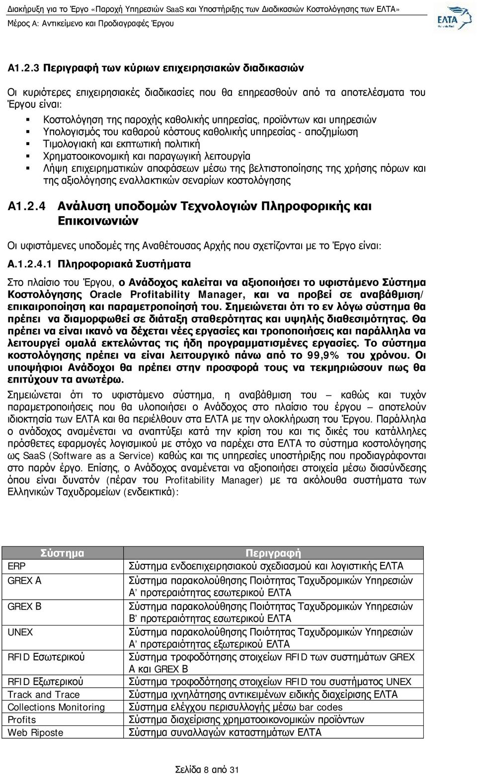 μέσω της βελτιστοποίησης της χρήσης πόρων και της αξιολόγησης εναλλακτικών σεναρίων κοστολόγησης A1.2.