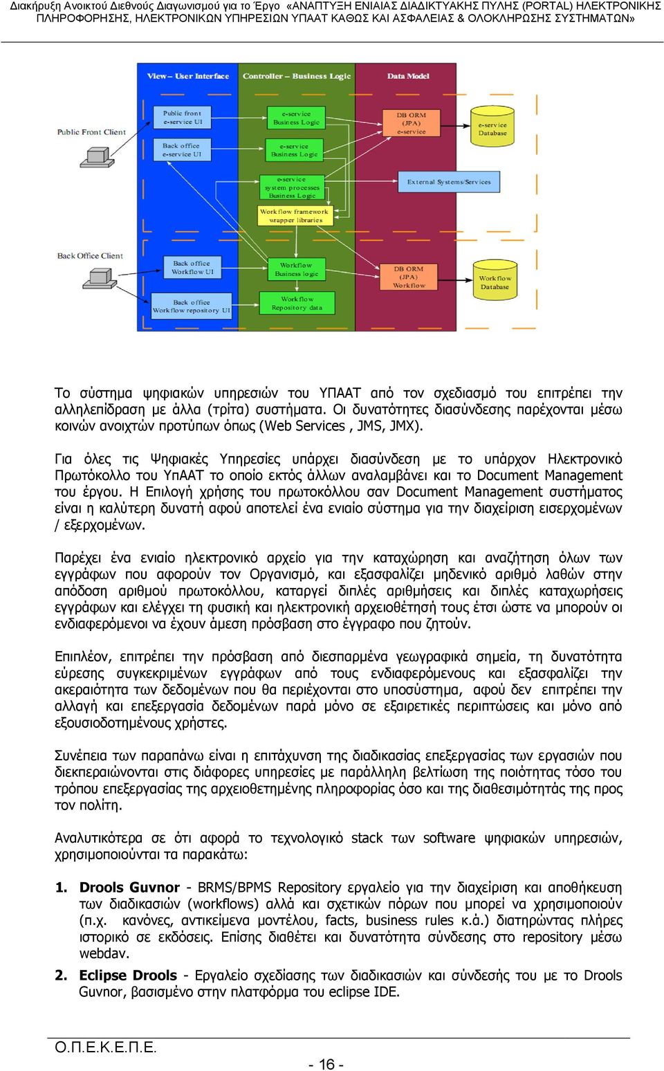 Γηα φιεο ηηο Τεθηαθέο πεξεζίεο ππάξρεη δηαζχλδεζε κε ην ππάξρνλ Ζιεθηξνληθφ Ξξσηφθνιιν ηνπ πααρ ην νπνίν εθηφο άιισλ αλαιακβάλεη θαη ην Document Management ηνπ έξγνπ.