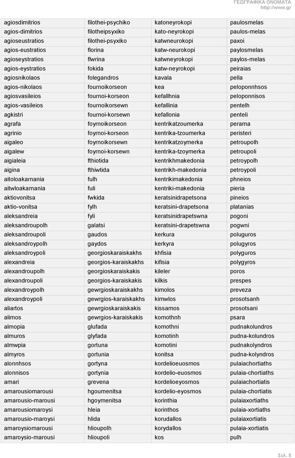 peloponnhsos agiosvasileios fournoi-korseon kefallhnia peloponnisos agios-vasileios fournoikorsewn kefallinia pentelh agkistri fournoi-korsewn kefallonia penteli agrafa foyrnoikorseon