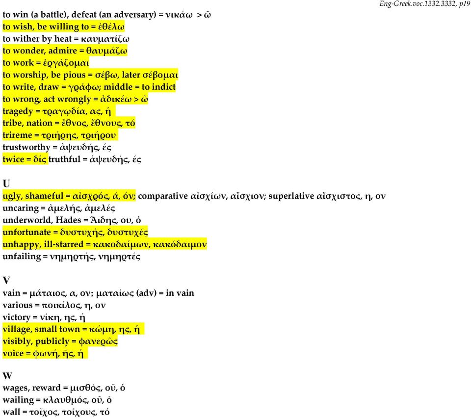 twice = δίς truthful = ἀψευδής, ές Eng Greek.voc.1332.