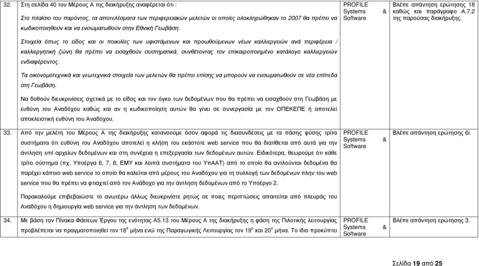 Στοιχεία όπως το είδος και οι ποικιλίες των υφιστάµενων και προωθούµενων νέων καλλιεργειών ανά περιφέρεια / καλλιεργητική ζώνη θα πρέπει να εισαχθούν συστηµατικά, συνθέτοντας τον επικαιροποιηµένο