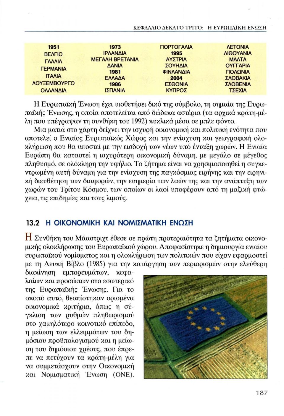 υπέγραψαν τη συνθήκη του 1992) κυκλικά μέσα σε μπλε φόντο.