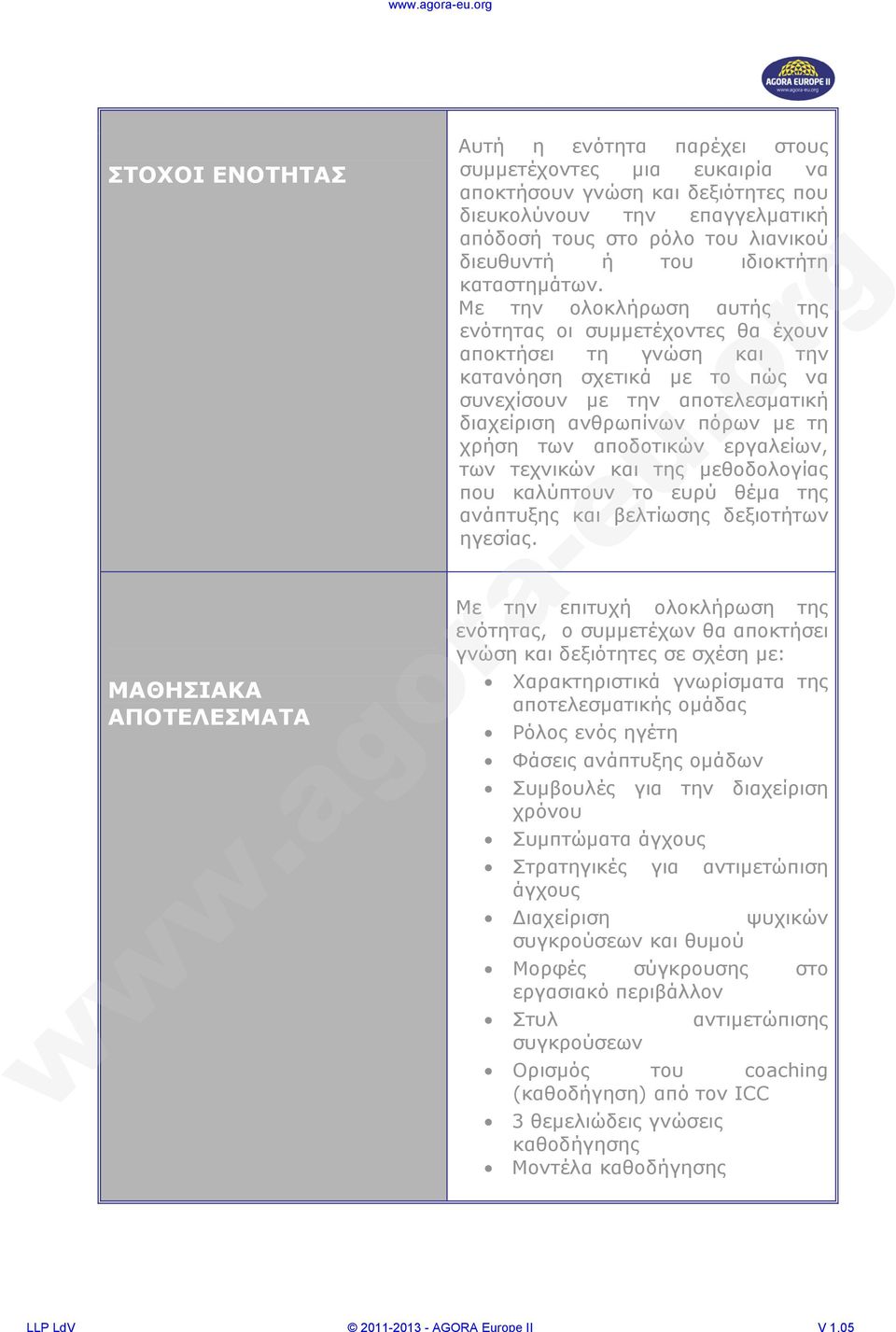 Με την ολοκλήρωση αυτής της ενότητας οι συμμετέχοντες θα έχουν αποκτήσει τη γνώση και την κατανόηση σχετικά με το πώς να συνεχίσουν με την αποτελεσματική διαχείριση ανθρωπίνων πόρων με τη χρήση των