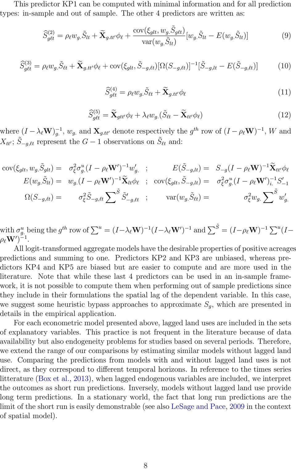 Slt + X g.tt φ l (11) Ŝ (5) glt = X gtt φ l + λ l w g. ( S lt X tt φ l ) (12) where (I λ l W) 1 g., w g. and X g.