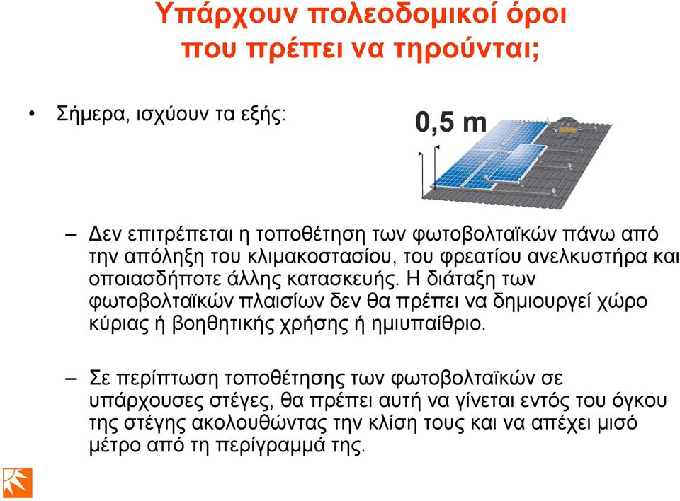 Η δηάηαμε ησλ θσηνβνιηατθψλ πιαηζίσλ δελ ζα πξέπεη λα δεκηνπξγεί ρψξν θχξηαο ή βνεζεηηθήο ρξήζεο ή εκηππαίζξην.