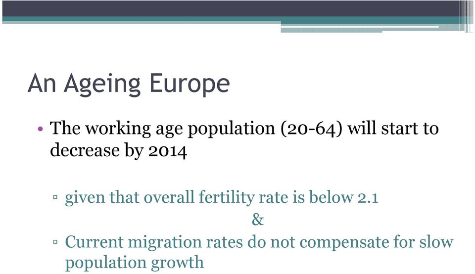 overall fertility rate is below 2.