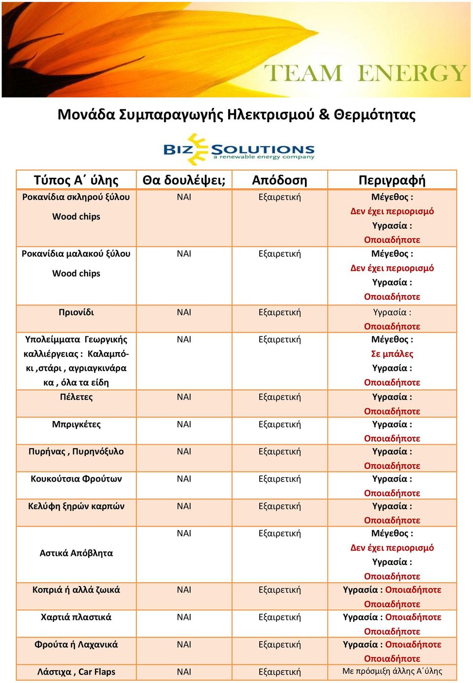 αγριαγκινάρα κα, όλα τα είδθ Οποιαδιποτε ΝΑΙ Εξαιρετικι Μζγεκοσ : ε μπάλεσ Τγραςία : Οποιαδιποτε Πζλετεσ ΝΑΙ Εξαιρετικι Τγραςία : Οποιαδιποτε Μπριγκζτεσ ΝΑΙ Εξαιρετικι Τγραςία : Οποιαδιποτε Πυρινασ,