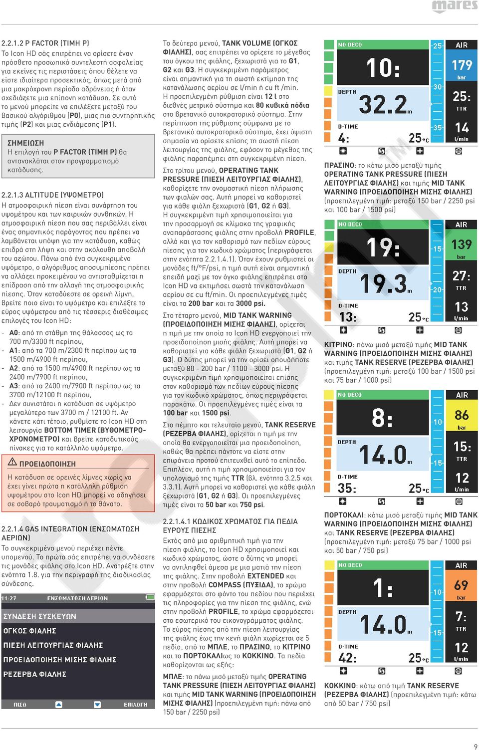 μακρόχρονη περίοδο αδράνειας ή όταν σχεδιάζετε μια επίπονη κατάδυση.