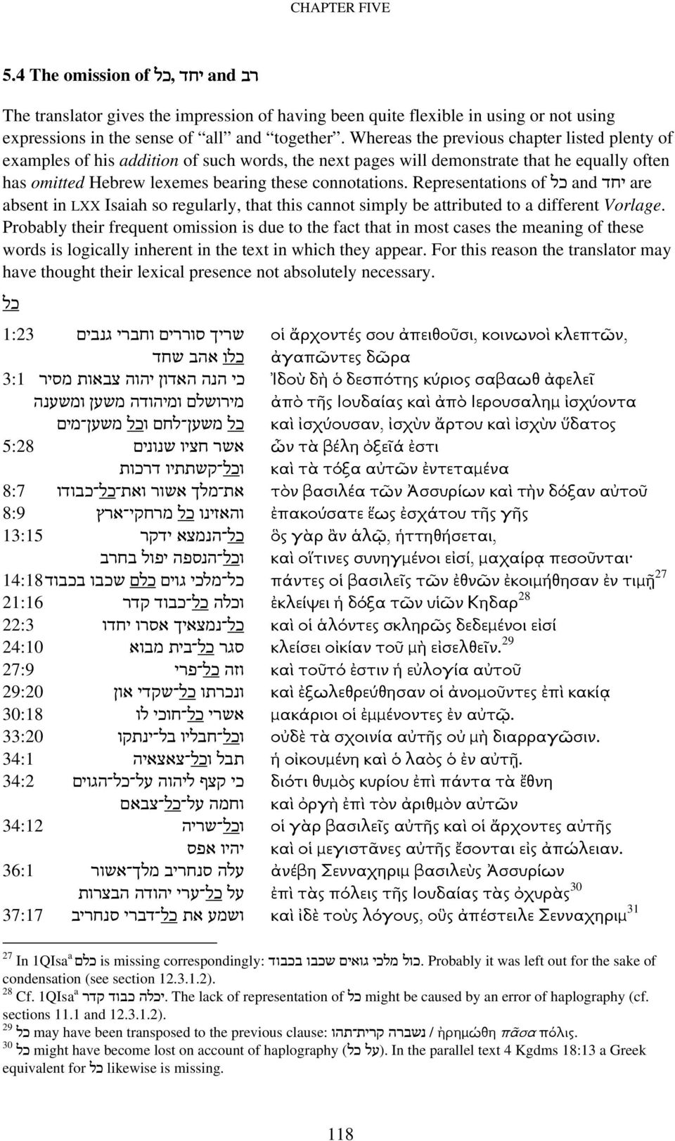 Representations of כל and יחד are absent in LXX Isaiah so regularly, that this cannot simply be attributed to a different Vorlage.