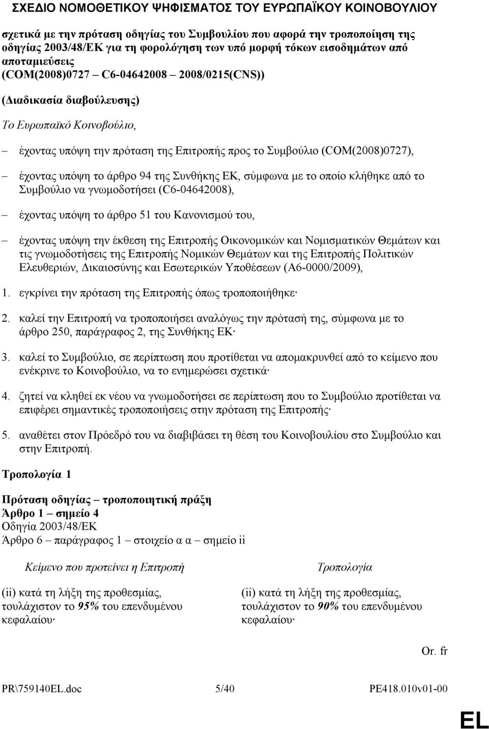 έχοντας υπόψη το άρθρο 94 της Συνθήκης ΕΚ, σύμφωνα με το οποίο κλήθηκε από το Συμβούλιο να γνωμοδοτήσει (C6-04642008), έχοντας υπόψη το άρθρο 51 του Κανονισμού του, έχοντας υπόψη την έκθεση της