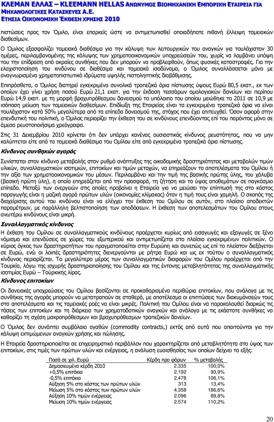 υπόψη του την επίδραση από ακραίες συνθήκες που δεν µπορούν να προβλεφθούν, όπως φυσικές καταστροφές.