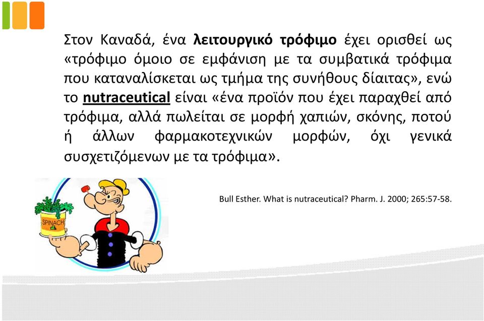 έχει παραχθεί από τρόφιμα, αλλά πωλείται σε μορφή χαπιών, σκόνης, ποτού ή άλλων φαρμακοτεχνικών