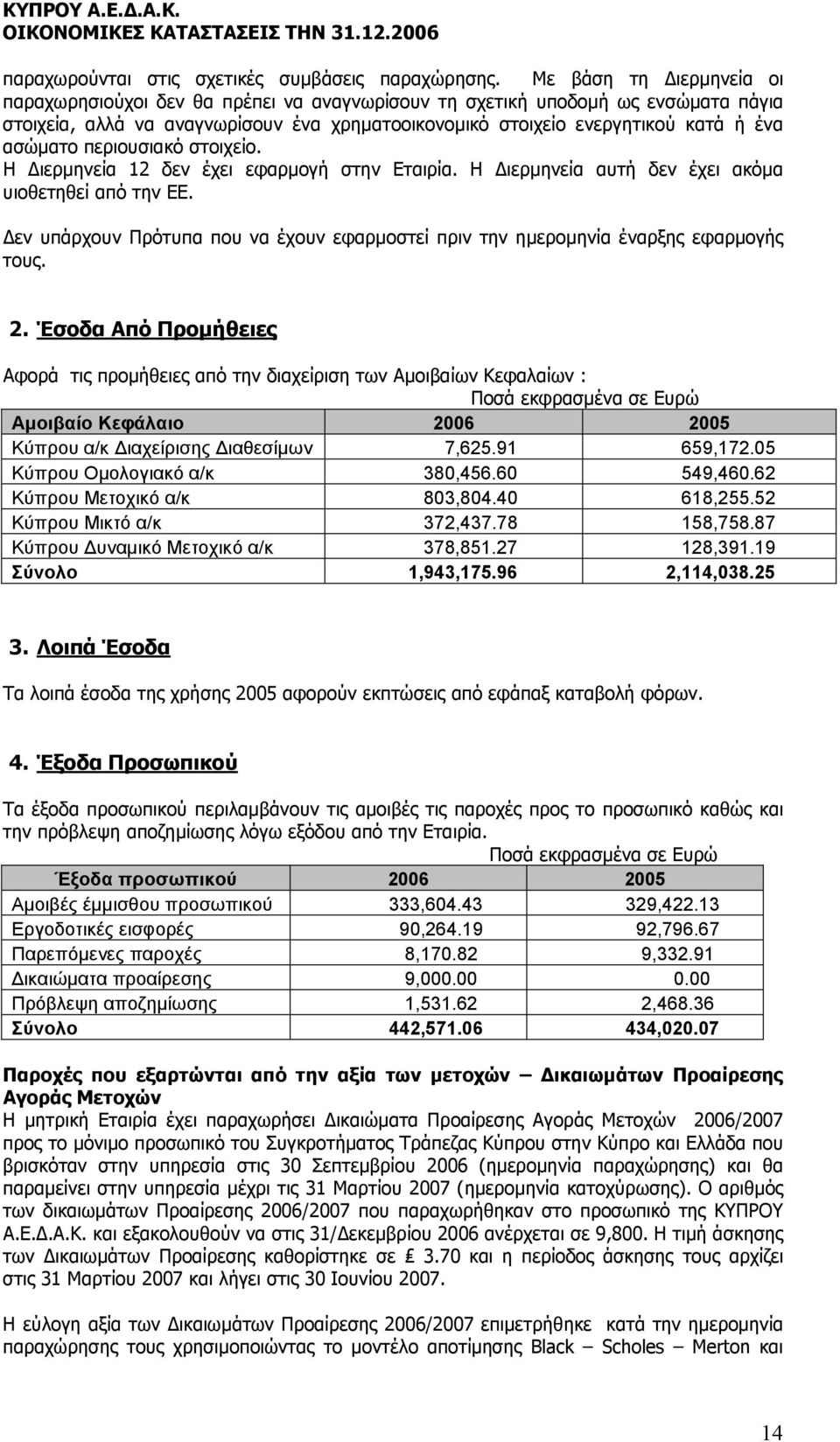 περιουσιακό στοιχείο. Η ιερµηνεία 12 δεν έχει εφαρµογή στην Εταιρία. Η ιερµηνεία αυτή δεν έχει ακόµα υιοθετηθεί από την ΕΕ.