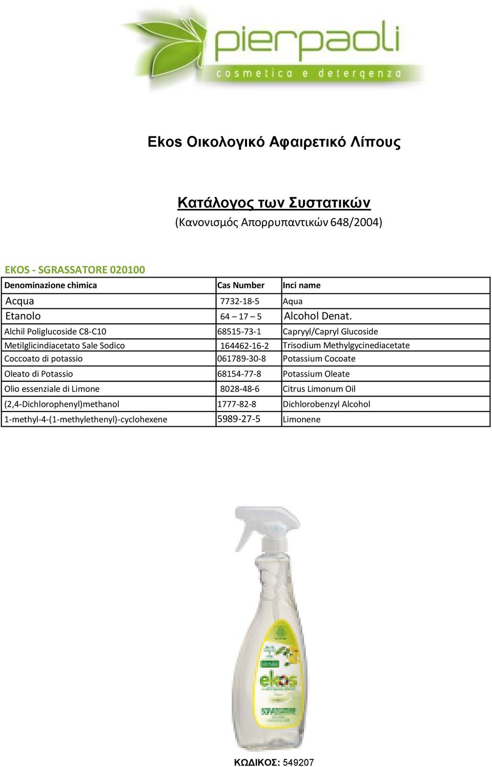 Alchil Poliglucoside C8-C10 68515-73-1 Capryyl/Capryl Glucoside Metilglicindiacetato Sale Sodico 164462-16-2 Trisodium Methylgycinediacetate Coccoato di potassio