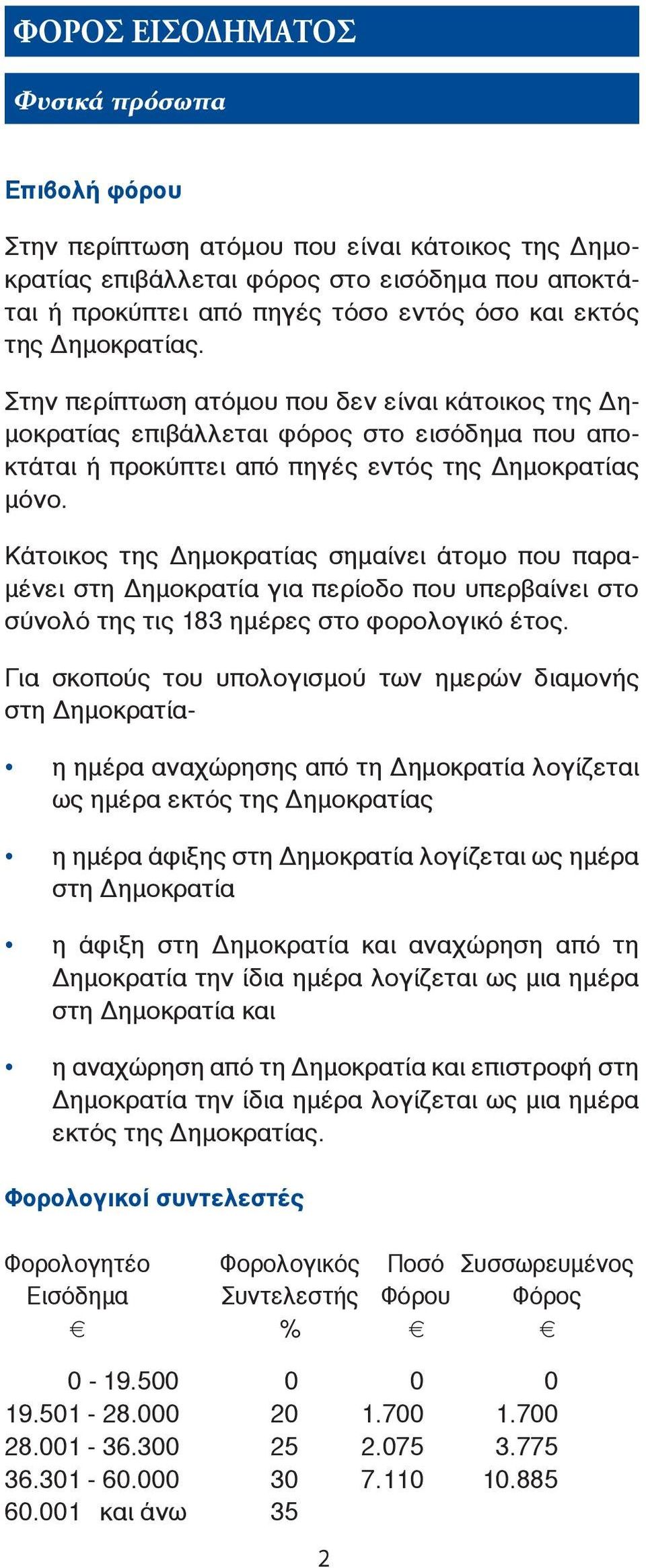 Κάτοικος της Δημοκρατίας σημαίνει άτομο που παραμένει στη Δημοκρατία για περίοδο που υπερβαίνει στο σύνολό της τις 183 ημέρες στο φορολογικό έτος.