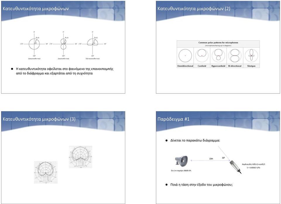 από(το(διάφραγμα(και(εξαρτάται(από(τη(συχνότητα Κατευθυντικότητα(μικροφώνων((3)