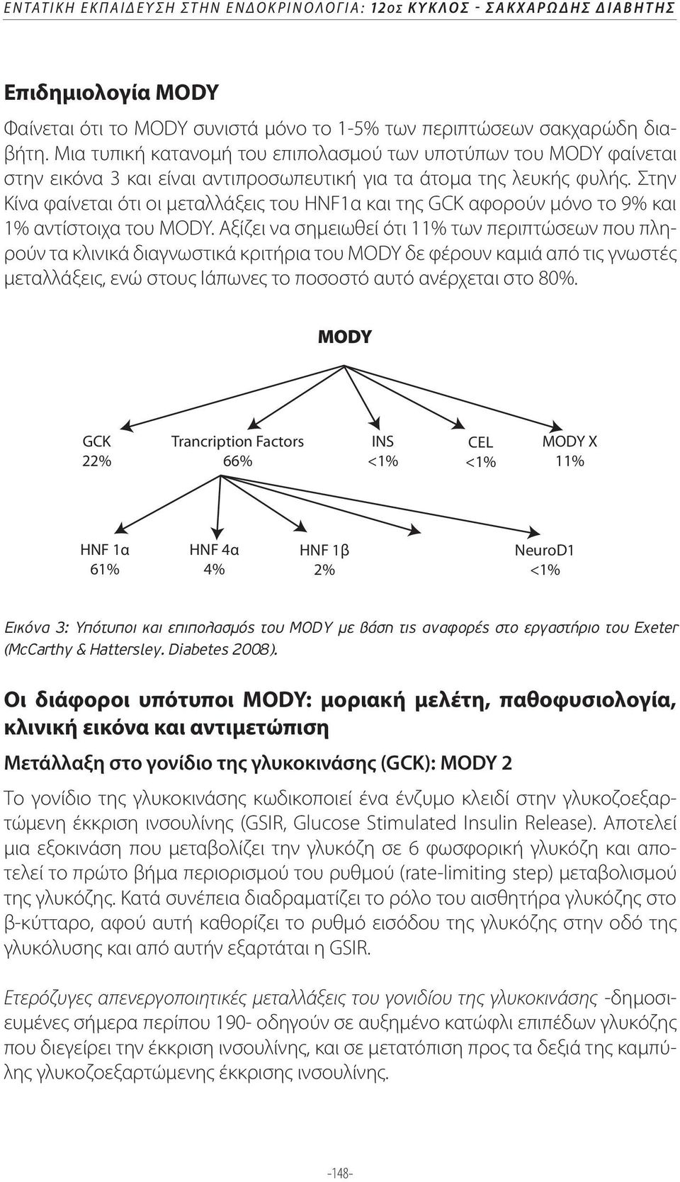 Στην Κίνα φαίνεται ότι οι μεταλλάξεις του HNF1α και της GCK αφορούν μόνο το 9% και 1% αντίστοιχα του MODY.