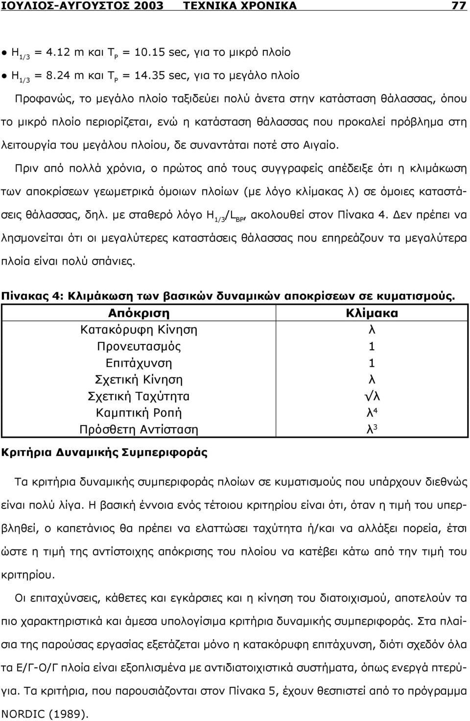 μεγάλου πλοίου, δε συναντάται ποτέ στο Αιγαίο.