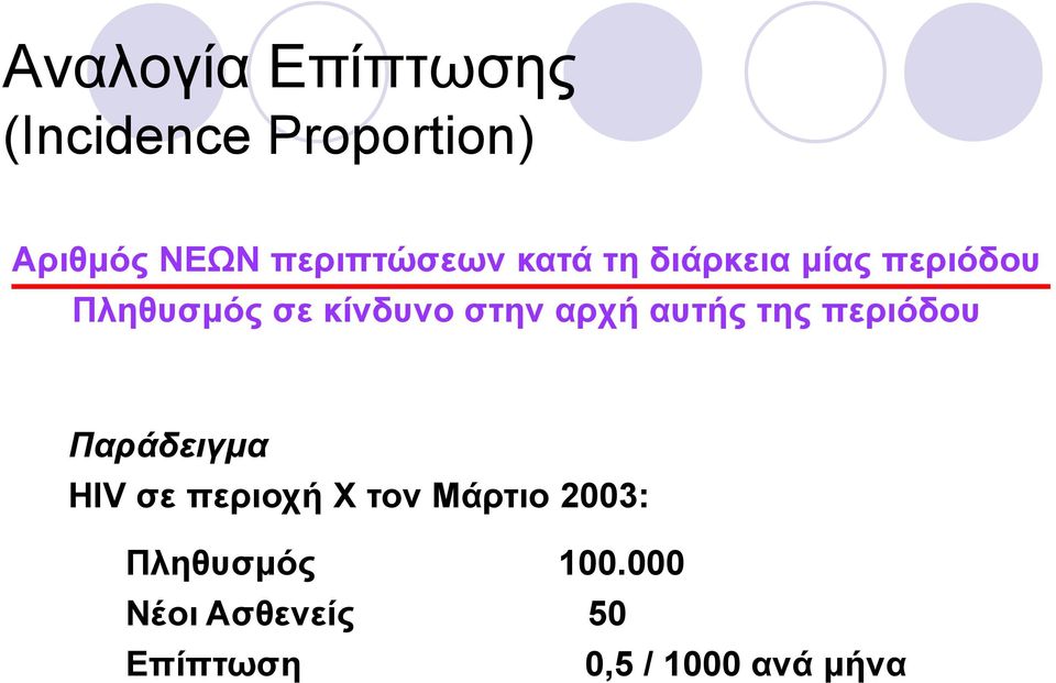 στην αρχή αυτής της περιόδου Παράδειγµα ΗΙV σε περιοχή Χ τον