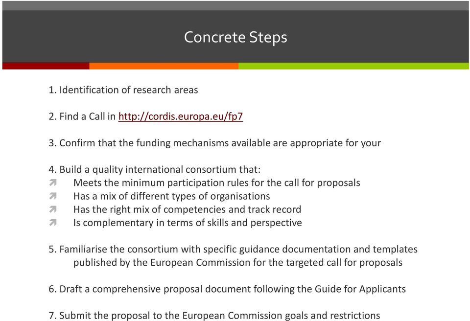 competencies and track record Is complementary in terms of skills and perspective 5.