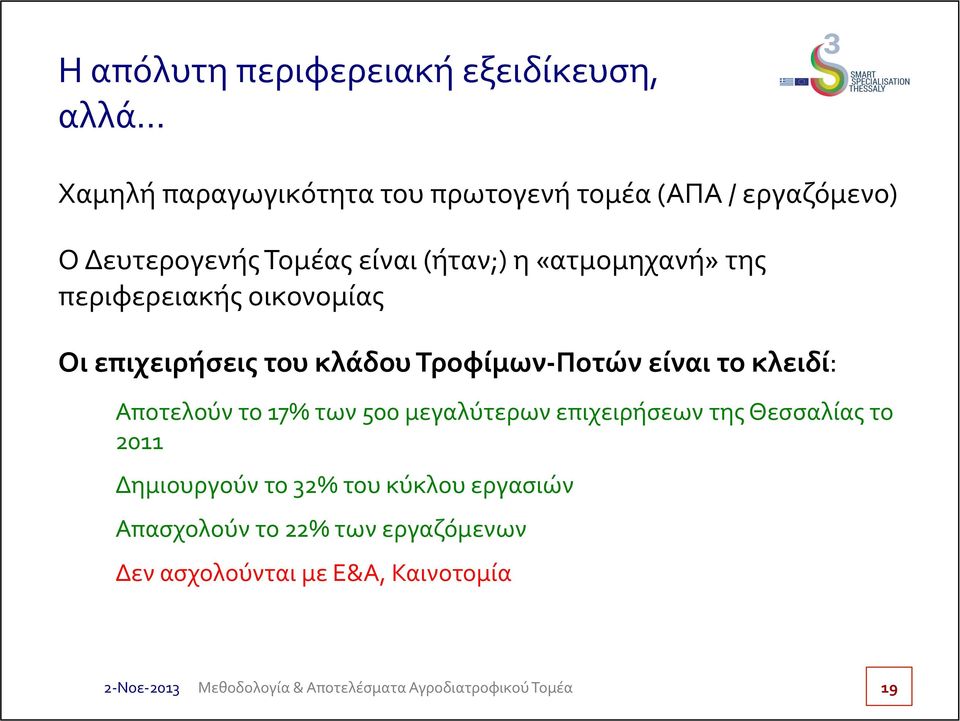 Τροφίμων- Ποτών είναι το κλειδί: Αποτελούν το 17% των 500 μεγαλύτερων επιχειρήσεων της Θεσσαλίας το 2011