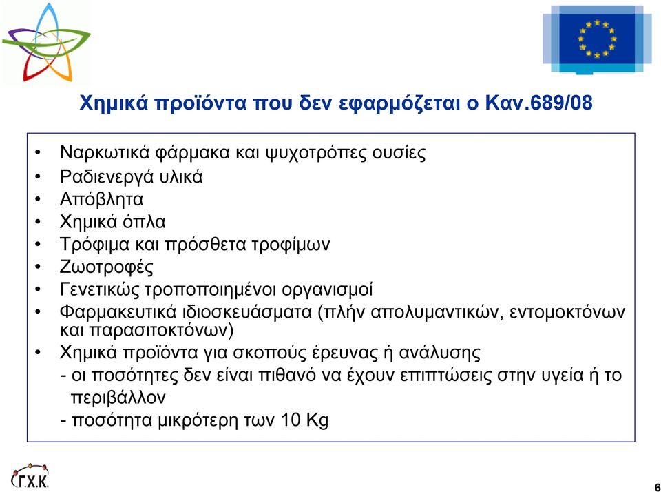 τροφίμων Ζωοτροφές Γενετικώς τροποποιημένοι οργανισμοί Φαρμακευτικά ιδιοσκευάσματα (πλήν απολυμαντικών,