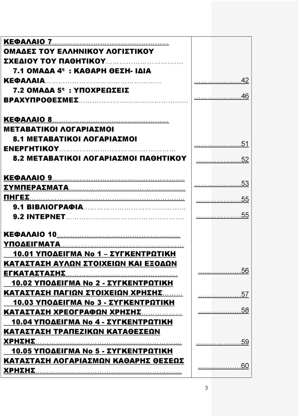 ΚΕΦΑΛΑΙΟ 10 ΥΠΟΔΕΙΓΜΑΤΑ 10.01 ΥΠΟΔΕΙΓΜΑ Νο 1 ΣΥΓΚΕΝΤΡΩΤΙΚΗ ΚΑΤΑΣΤΑΣΗ ΑΥΛΩΝ ΣΤΟΙΧΕΙΩΝ ΚΑΙ ΕΞΟΔΩΝ ΕΓΚΑΤΑΣΤΑΣΗΣ. 10.02 ΥΠΟΔΕΙΓΜΑ Νο 2 - ΣΥΓΚΕΝΤΡΩΤΙΚΗ ΚΑΤΑΣΤΑΣΗ ΠΑΓΙΩΝ ΣΤΟΙΧΕΙΩΝ ΧΡΗΣΗΣ 10.