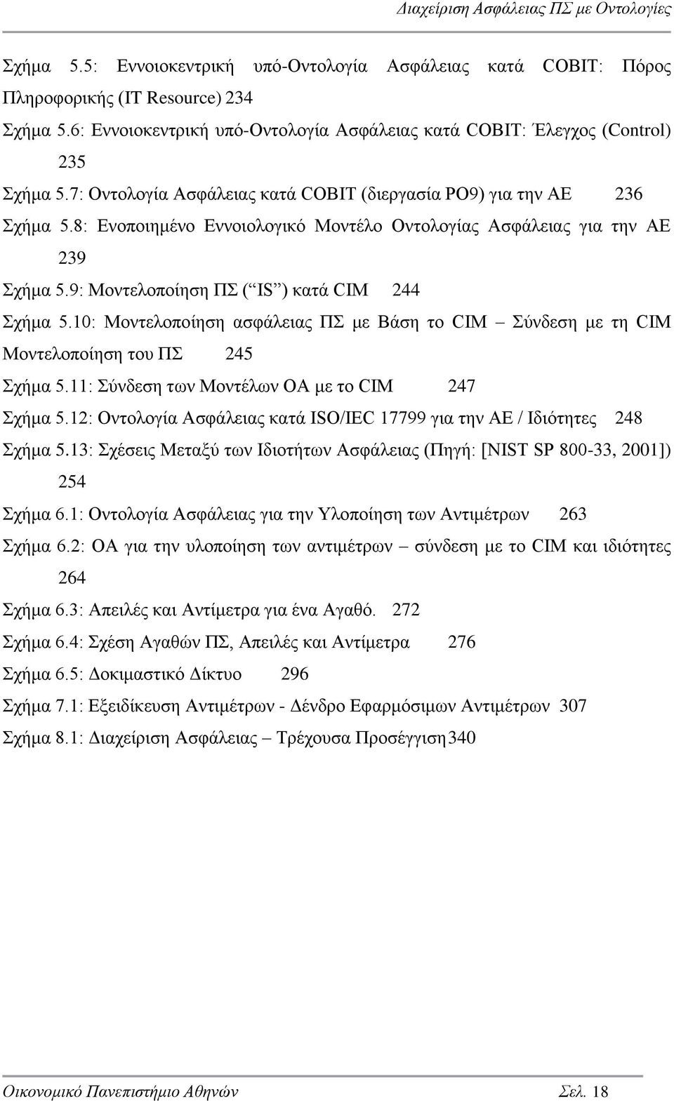 9: Μοντελοποίηση ΠΣ ( IS ) κατά CIM 244 Σχήμα 5.10: Μοντελοποίηση ασφάλειας ΠΣ με Βάση το CIM Σύνδεση με τη CIM Μοντελοποίηση του ΠΣ 245 Σχήμα 5.11: Σύνδεση των Μοντέλων ΟΑ με το CIM 247 Σχήμα 5.