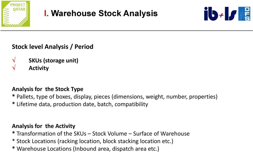 batch, compatibility Analysis for the Activity * Transformation of the SKUs Stock Volume Surface of Warehouse *