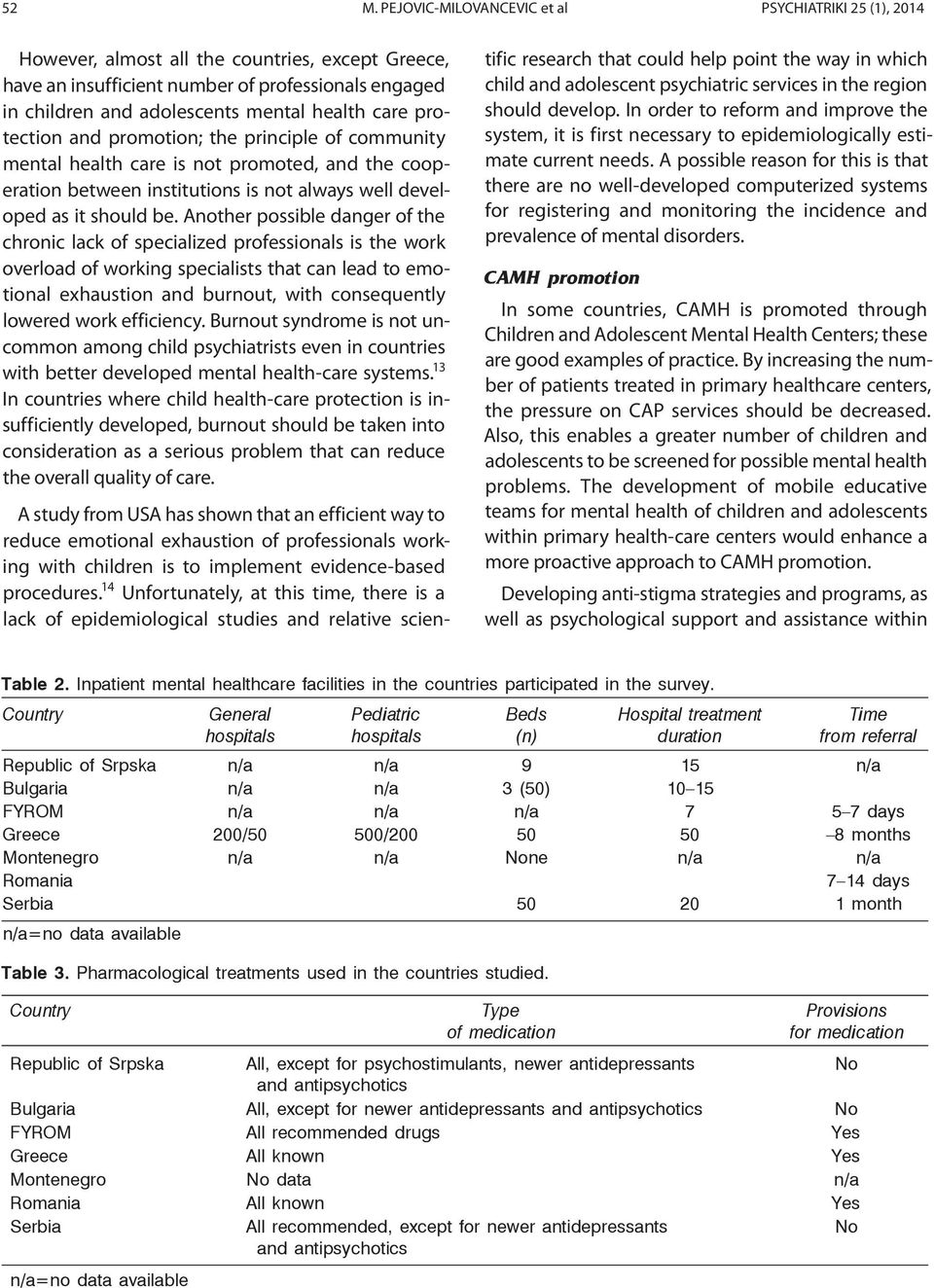 Another possible danger of the chronic lack of specialized professionals is the work overload of working specialists that can lead to emotional exhaustion and burnout, with consequently lowered work