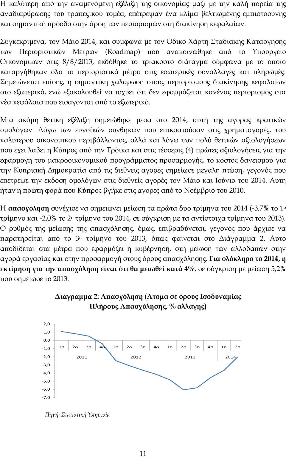 υγκεκριμένα, τον Μάιο 2014, και σύμφωνα με τον Οδικό Φάρτη ταδιακής Κατάργησης των Περιοριστικών Μέτρων (Roadmap) που ανακοινώθηκε από το Τπουργείο Οικονομικών στις 8/8/2013, εκδόθηκε το τριακοστό