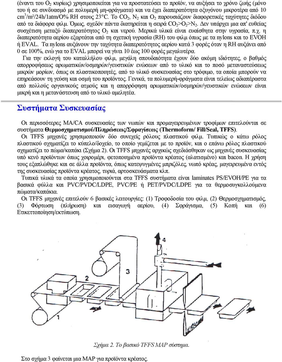 εν υπάρχει µια απ' ευθείας συσχέτιση µεταξύ διαπερατότητος Ο 2 και νερού. Μερικά υλικά είναι ευαίσθητα στην υγρασία, π.χ. η διαπερατότητα αερίου εξαρτάται από τη σχετική υγρασία (RH) του φιλµ όπως µε τα nylons και το EVOH ή EVAL.