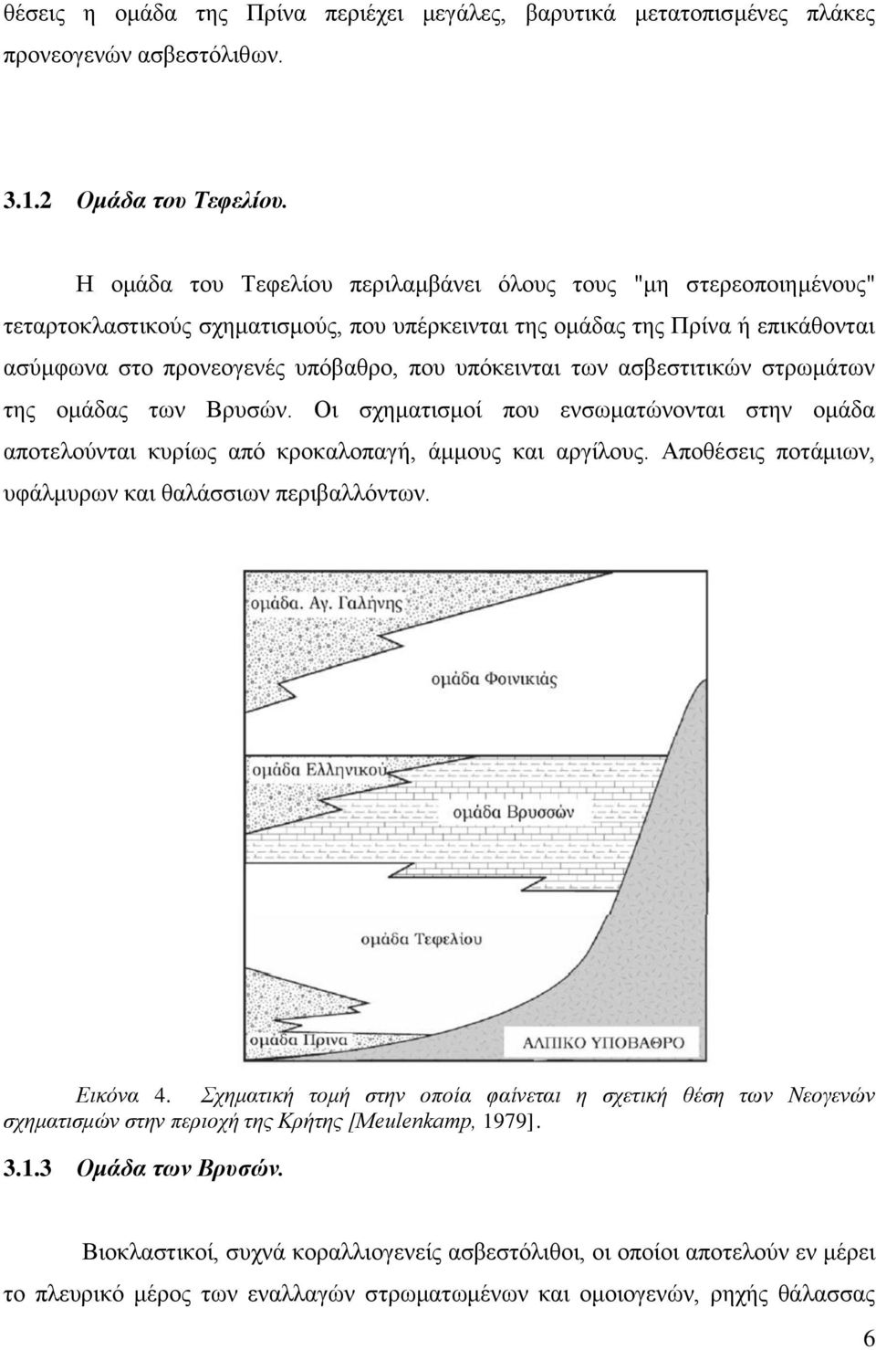 ησλ αζβεζηηηηθώλ ζηξσκάησλ ηεο νκάδαο ησλ Βξπζώλ. Οη ζρεκαηηζκνί πνπ ελζσκαηώλνληαη ζηελ νκάδα απνηεινύληαη θπξίσο από θξνθαινπαγή, άκκνπο θαη αξγίινπο.