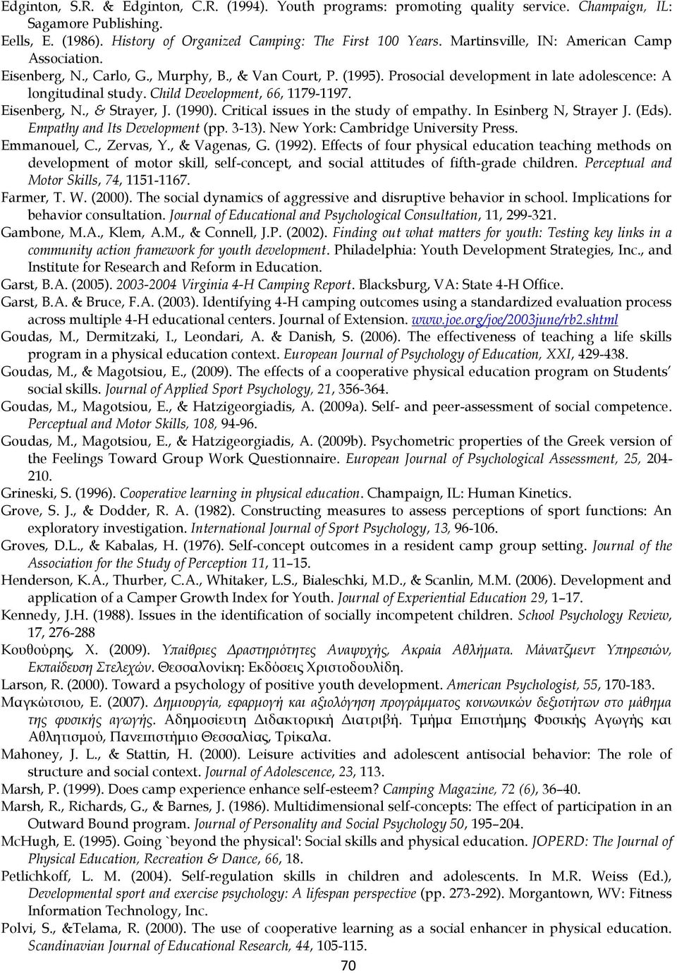 Child Development, 66, 1179-1197. Eisenberg, N., & Strayer, J. (1990). Cr itical issues in the study of empathy. In Esinberg N, Strayer J. (Eds). Empathy and Its Development (pp. 3-13).