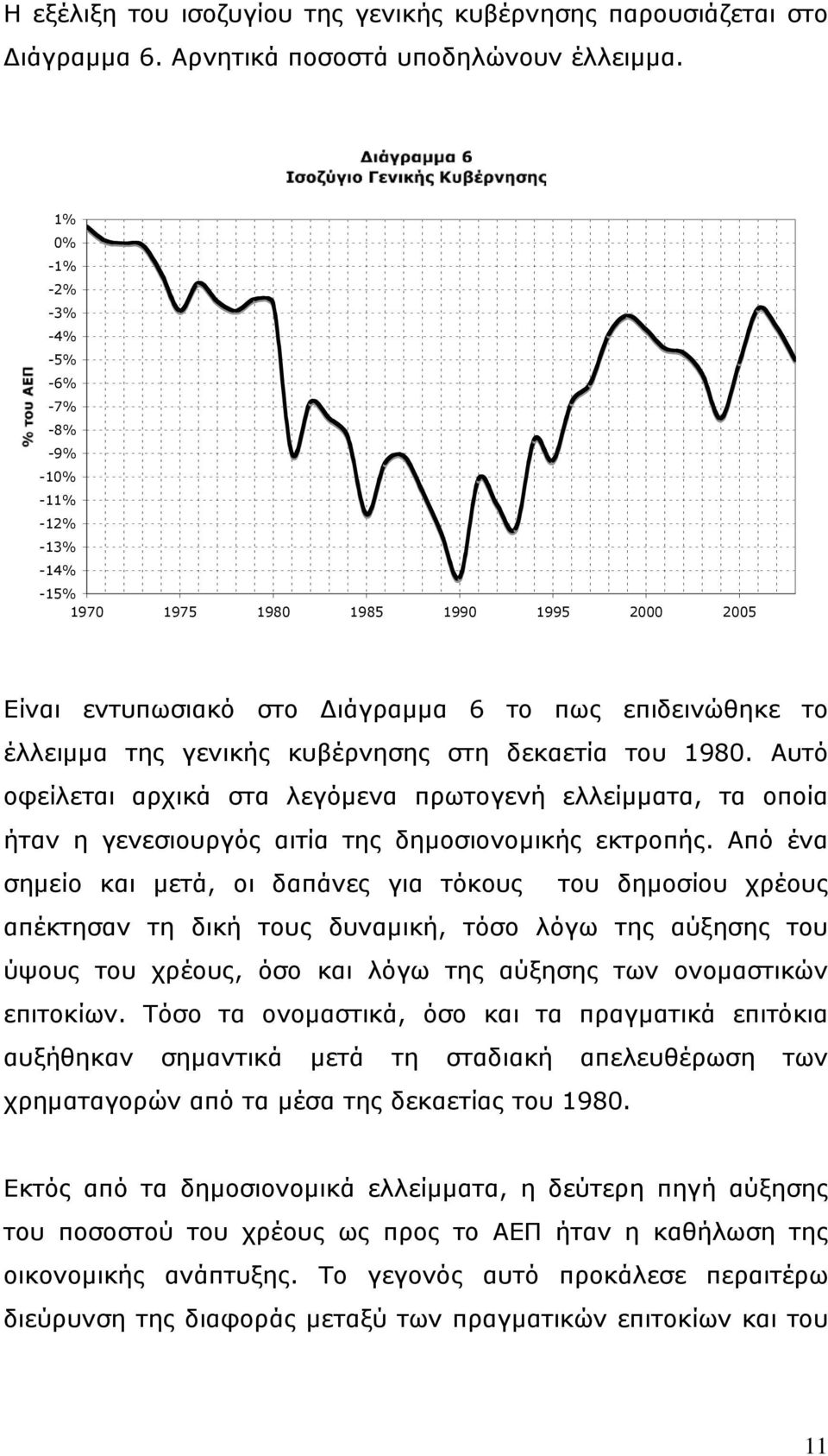 κυβέρνησης στη δεκαετία του 1980. Αυτό οφείλεται αρχικά στα λεγόμενα πρωτογενή ελλείμματα, τα οποία ήταν η γενεσιουργός αιτία της δημοσιονομικής εκτροπής.