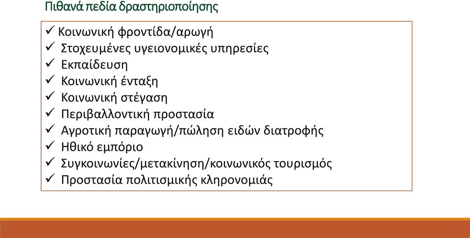 Περιβαλλοντική προστασία Αγροτική παραγωγή/πώληση ειδών διατροφής Ηθικό