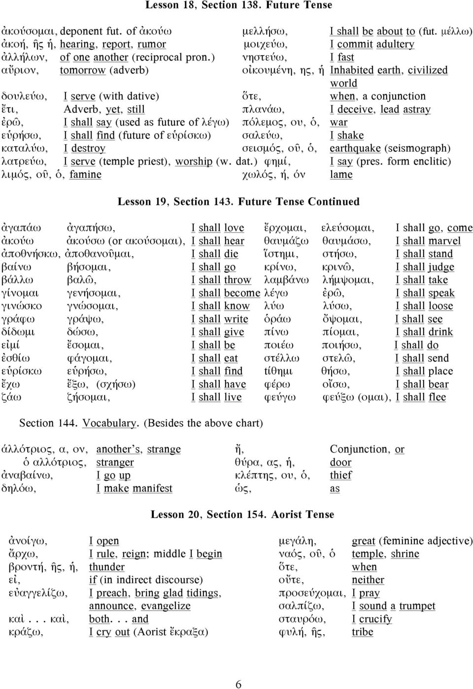 ) νηστεύω, I fast αὔριον, tomorrow (adverb) οἰκουμένη, ης, ἡ Inhabited earth, civilized world δουλεύω, I serve (with dative) ὅτε, when, a conjunction ἔτι, Adverb, yet, still πλανάω, I deceive, lead