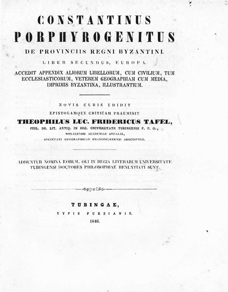 Ν Ο V I S C U R I S Ε I) I I) I Τ EPISTOLAMQUE CRITICAM Ρ R A Ε MISIΤ THEOPHILUS LIC. FIUUËRICIS TAFEL, PIIIL. DR. LIT. ANTIQ. IN lîlig. UNIVEIîSITATK TUBINGENSI P. P. 0-, MOKACF.