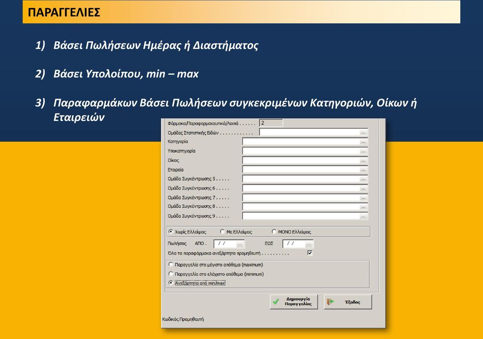 max 3) Παραφαρμάκων Βάςει Πωλιςεων