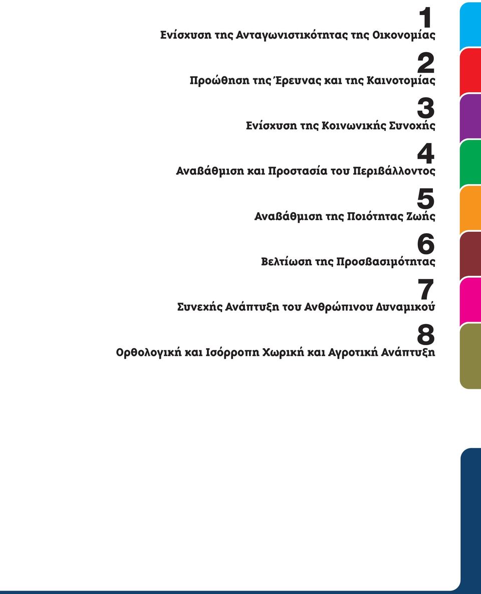 Περιβάλλοντος 5 Αναβάθμιση της Ποιότητας Ζωής 6 Βελτίωση της Προσβασιμότητας 7