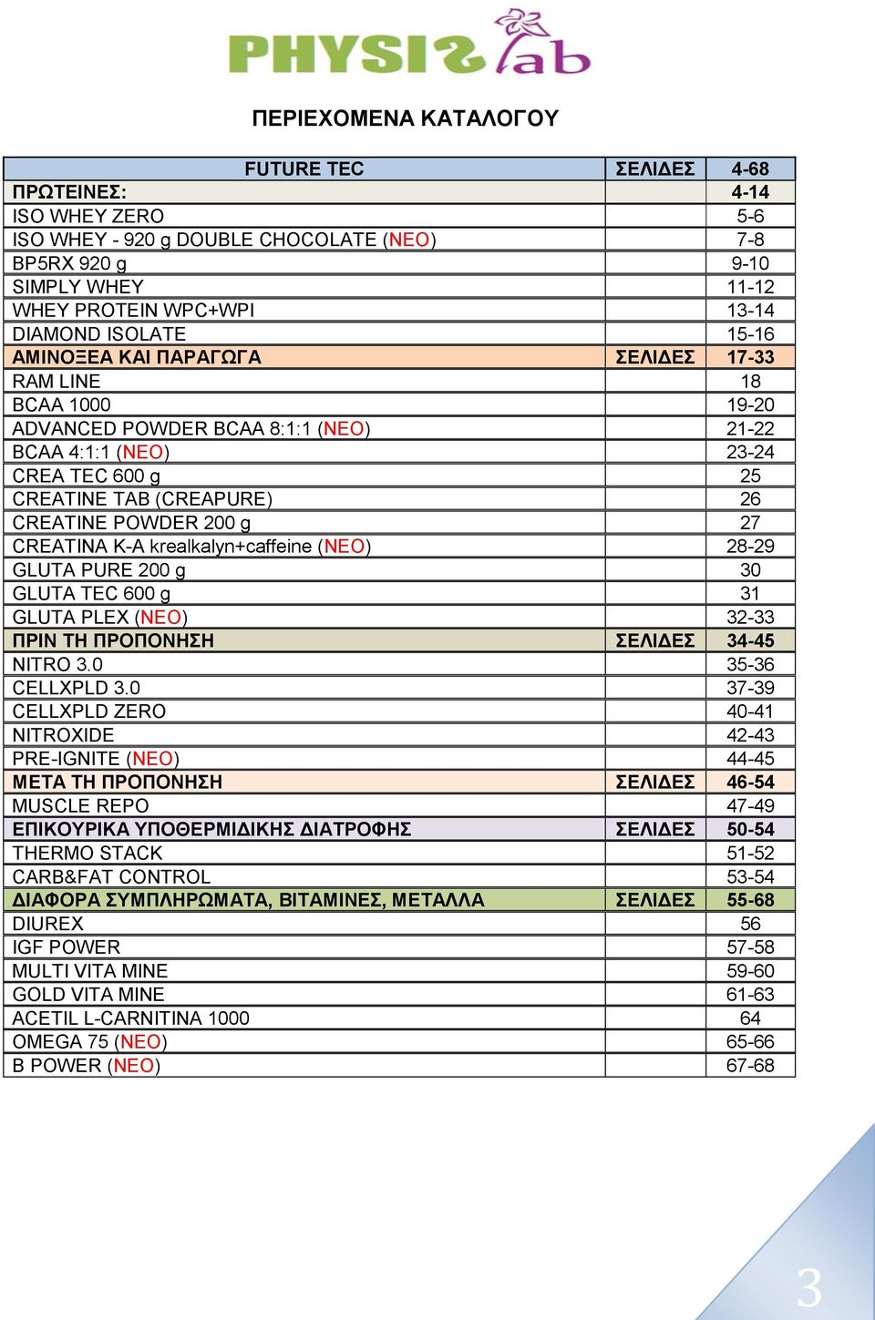 POWDER 200 g 27 CREATINA K-A krealkalyn+caffeine (ΝΕΟ) 28-29 GLUTA PURE 200 g 30 GLUTA TEC 600 g 31 GLUTA PLEX (ΝΕΟ) 32-33 ΠΡΙΝ ΤΗ ΠΡΟΠΟΝΗΣΗ ΣΕΛΙΔΕΣ 34-45 NITRO 3.0 35-36 CELLXPLD 3.